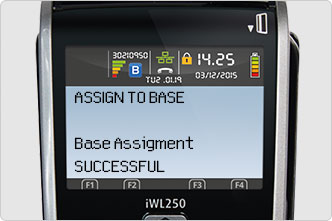 Screen displays Base Assignment SUCCESSFUL on Barclaycard Portable card machine