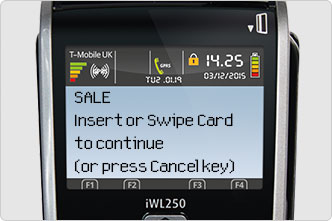 Screen prompt to present, insert, or swipe the PIN training card
