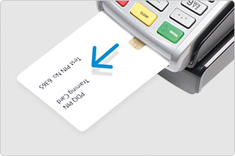 Remove the PIN training card from the card machine