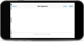 The Anywhere app presents a signature screen