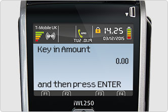 Key in sale amount screen message on card machine